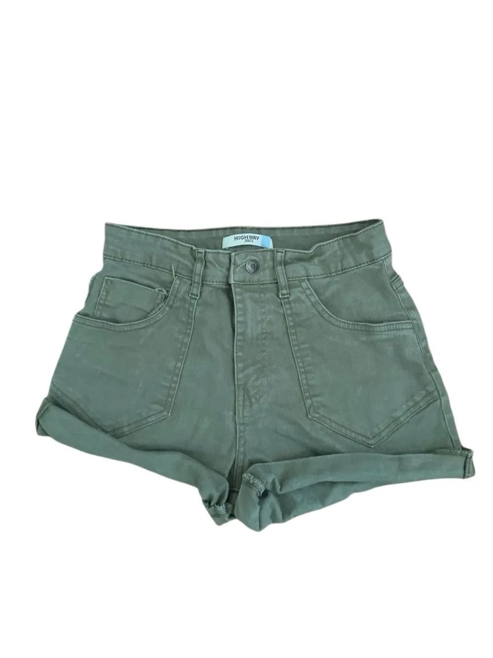 Highway Jeans Juniors Green Cotton Jean Shorts with Stretch Size 7